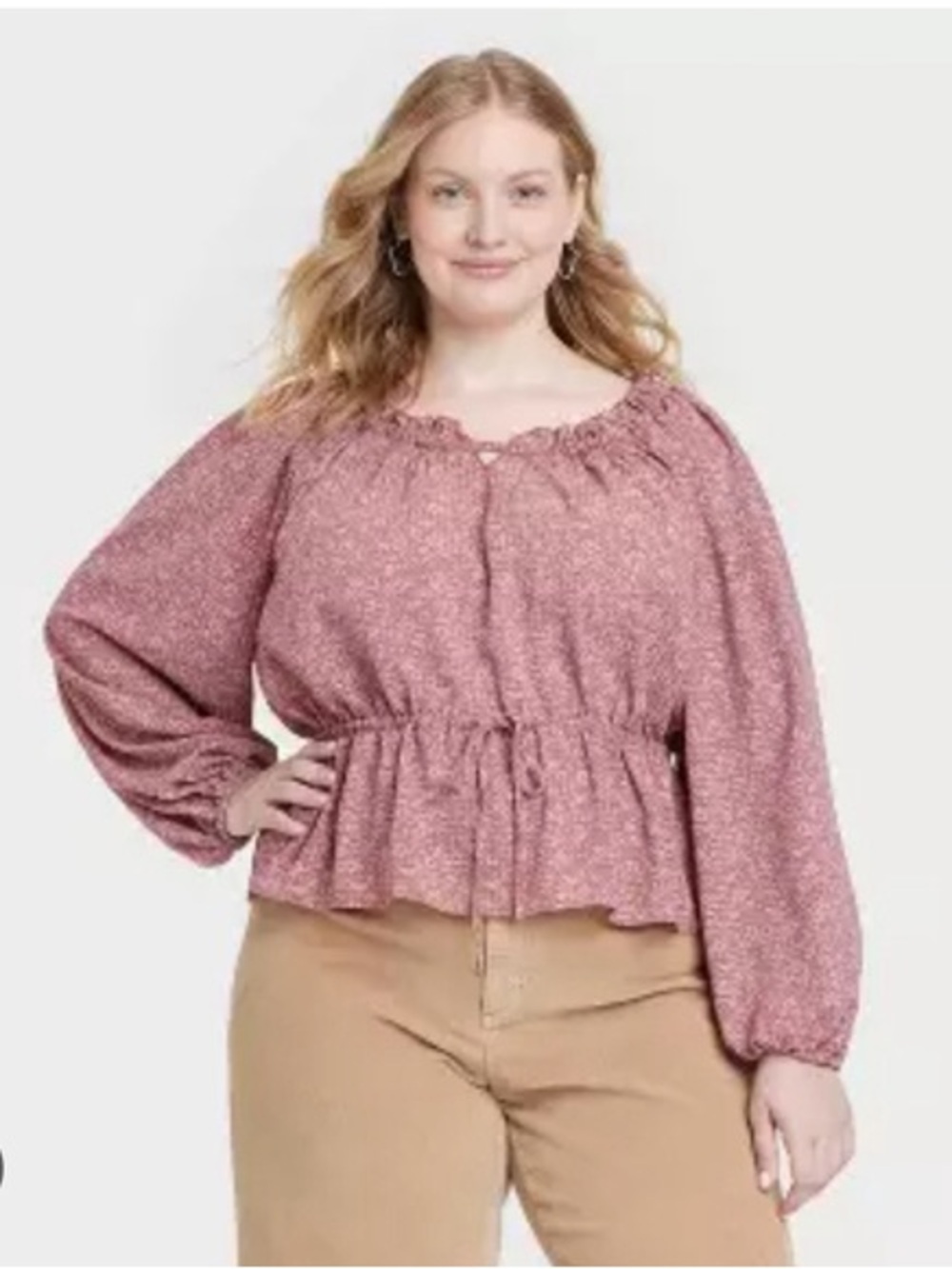Boho Prairie Cottagecore Peasant Blouse Universal Thread XXL NWT Pink Floral F57
